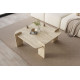 Table basse carrée QUADRIA - 90 cm - Façon travertin
