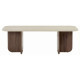 Table basse AVELIA - 120 cm - Travertin & Noyer