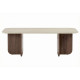 Table basse AVELIA - 120 cm - Travertin & Noyer