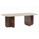 Table basse AVELIA - 120 cm - Travertin & Noyer