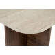 Table basse AVELIA - 120 cm - Travertin & Noyer