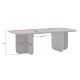 Table basse AVELIA - 120 cm - Travertin & Noyer