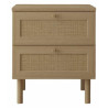 Table de chevet SALVIA - Chêne & cannage - 50 cm