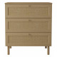Commode SALVIA - Chêne & cannage - 3 tiroirs