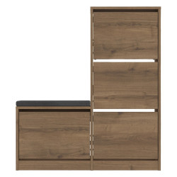 Meuble à chaussures avec banc SCALA - 105 cm - Noyer