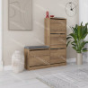 Meuble à chaussures avec banc SCALA - 105 cm - 2 finitions au choix