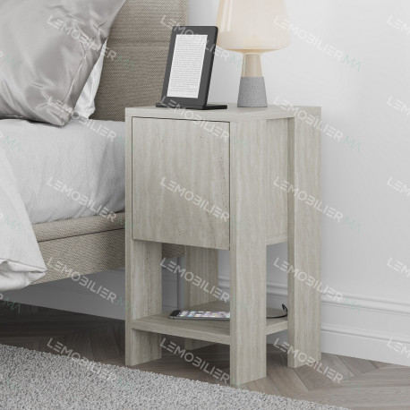 Table d'appoint PIVA - 30 cm - Façon travertin