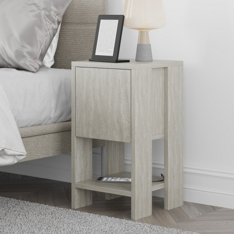 Table d'appoint PIVA - 30 cm - Façon travertin