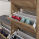 Meuble à chaussures avec banc SCALA - 105 cm - Noyer