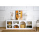 Meuble TV ALVARO - 160 cm - Blanc satin