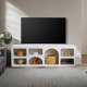 Meuble TV ALVARO - 160 cm - Blanc satin