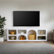 Meuble TV ALVARO - 160 cm - Blanc satin