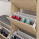 Meuble à chaussures avec banc SCALA - 105 cm - Chêne