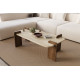 Table basse LINARIA - 120 cm - Travertin & Noyer