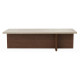 Table basse TIMEO - 120 cm - Travertin & Noyer