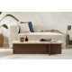 Table basse TIMEO - 120 cm - Travertin & Noyer