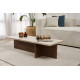 Table basse TIMEO - 120 cm - Travertin & Noyer