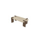Table basse LINARIA - 120 cm - Travertin & Noyer