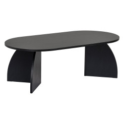 Table basse ovale ELIVA - 120 cm - Chêne cérusé noir