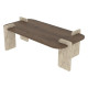 Table basse LINARIA - 120 cm - Noyer & Travertin