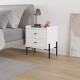 Table de chevet MIRANDA - 45 cm - Blanc Pure