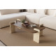 Table basse LINARIA - 120 cm - Noyer & Travertin