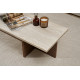 Table basse TIMEO - 120 cm - Travertin & Noyer