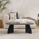 Table basse ovale ELIVA - 120 cm - Chêne cérusé noir