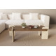 Table basse LINARIA - 120 cm - Noyer & Travertin