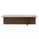 Table basse TIMEO - 120 cm - Travertin & Noyer