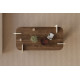 Table basse LINARIA - 120 cm - Noyer & Travertin