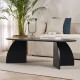 Table basse ovale ELIVA - 120 cm - Chêne cérusé noir