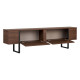 Meuble TV LEVANTO - 180 cm - Noyer & Acier noir