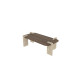 Table basse LINARIA - 120 cm - Noyer & Travertin