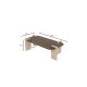 Table basse LINARIA - 120 cm - Noyer & Travertin