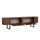 Meuble TV LEVANTO - 180 cm - Noyer & Acier noir