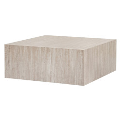 Table basse CUBRA - 90 cm - Façon travertin
