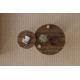 Duo de tables basses GEMELLA - 70 & 40 cm - Noyer & Travertin