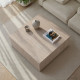 Table basse CUBRA - 90 cm - Façon travertin