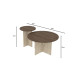 Duo de tables basses GEMELLA - 70 & 40 cm - Noyer & Travertin