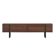 Meuble TV LEVANTO - 180 cm - Noyer & Acier noir