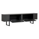 Meuble TV LEVANTO - 180 cm - Anthracite & Acier Noir