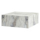 Table basse CUBRA - 90 cm - Façon marbre blanc de Carrare