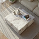 Table basse CUBRA - 90 cm - Façon marbre blanc de Carrare