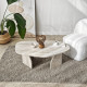 Table basse ovale ROVENA - 100 cm - Façon travertin