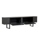 Meuble TV LEVANTO - 180 cm - Anthracite & Acier Noir