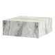 Table basse CUBRA - 90 cm - Façon marbre blanc de Carrare