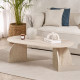 Table basse ovale ELIVA - 120 cm - Façon travertin