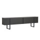 Meuble TV LEVANTO - 180 cm - Anthracite & Acier Noir