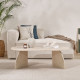 Table basse ovale ELIVA - 120 cm - Façon travertin